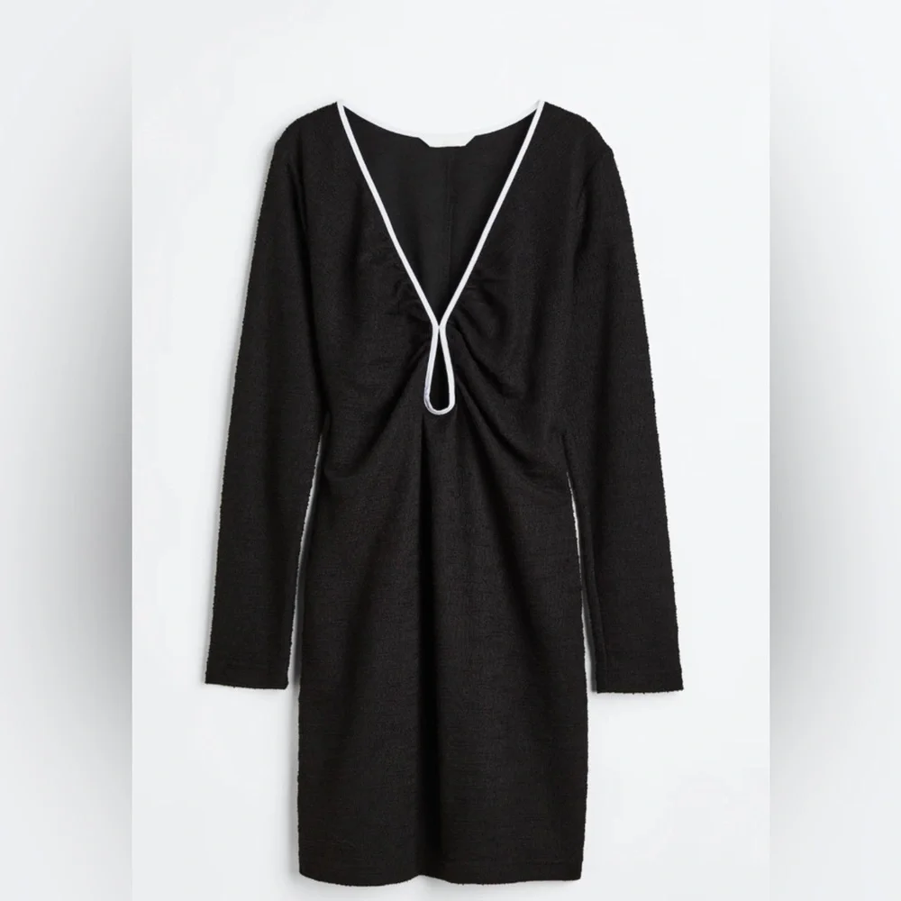 H&M Keyhole-Detail Bouncle Black  One-Piece Swim Casual Dress Women’s Size XL